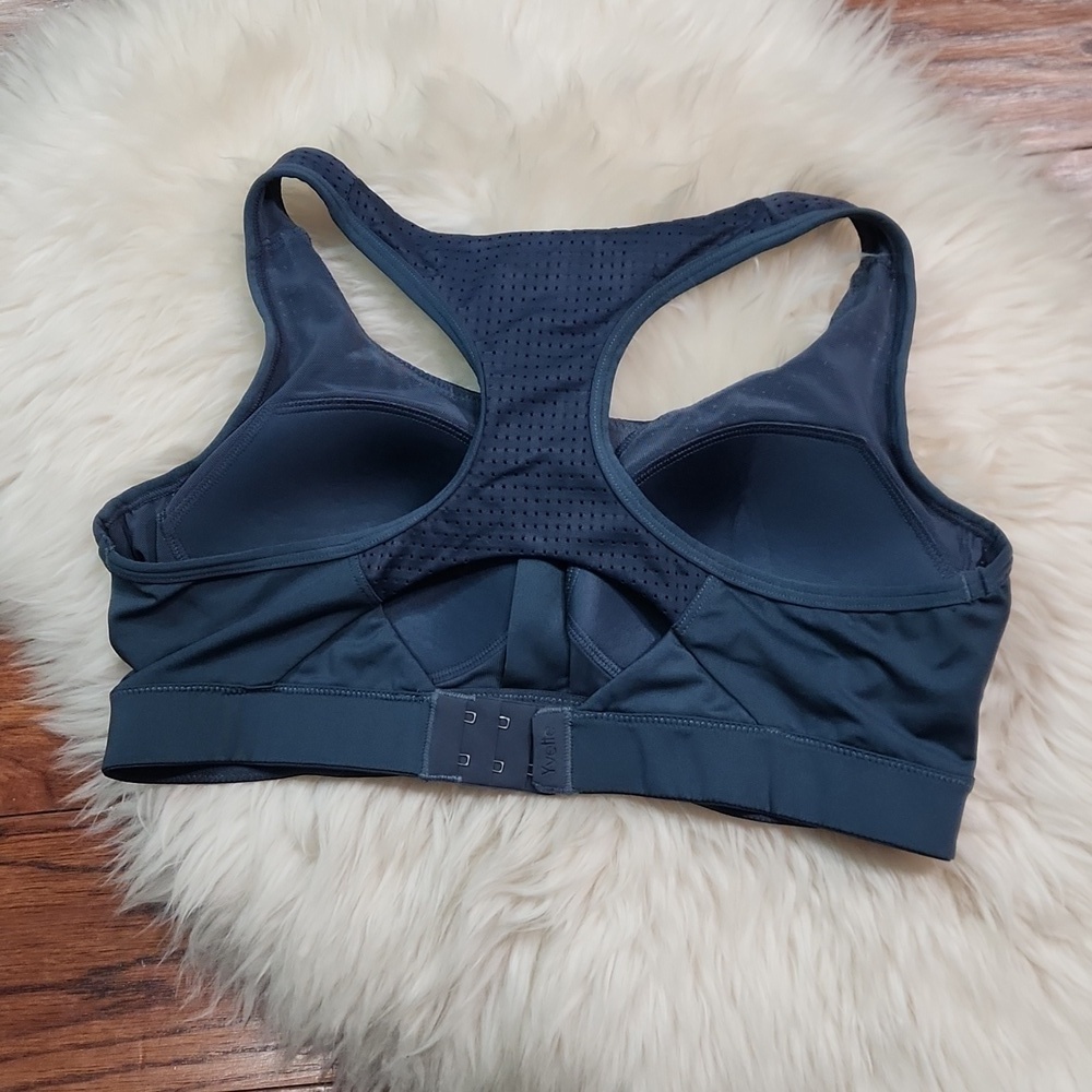 Yvette Power Zip Front Racerback Sports Bra - Picture 3 of 5